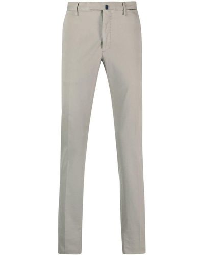 Incotex Slim-cut Cotton-blend Trousers - Grey