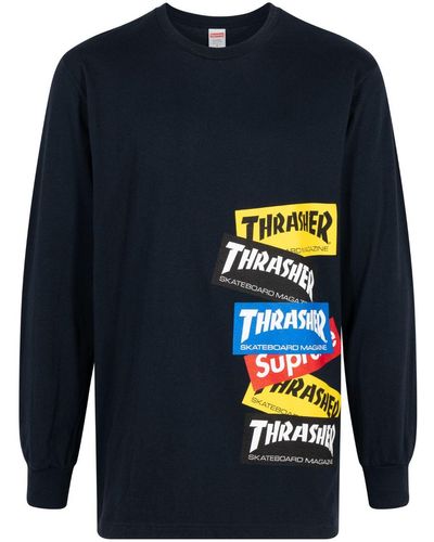 Supreme Thrasher Sweatshirt mit Logo - Blau