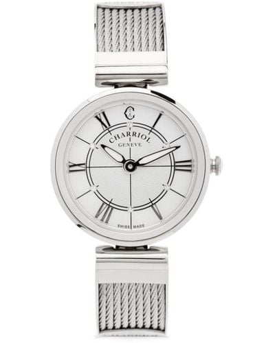 Charriol Reloj Forever de 32 mm con movimiento de cuarzo - Blanco