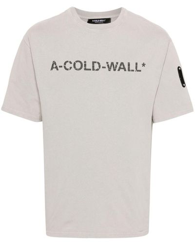 A_COLD_WALL* Overdye T-Shirt mit Logo-Print - Grau