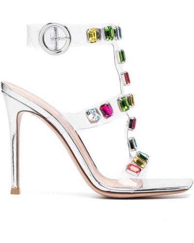 Gianvito Rossi Crystal-embellished 105mm Sandals - White