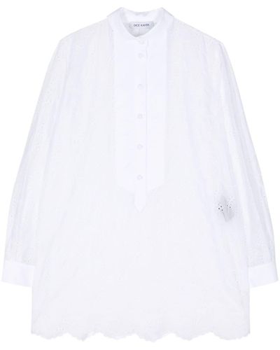 Dice Kayek Embroidered Cotton Minidress - White