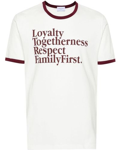 FAMILY FIRST Ltrf スローガン Tシャツ - ホワイト