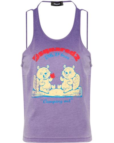 DSquared² Camping Out Tank Top - Purple