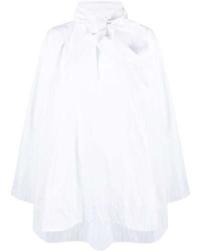 The Attico Bow-neck Cotton Blouse - White