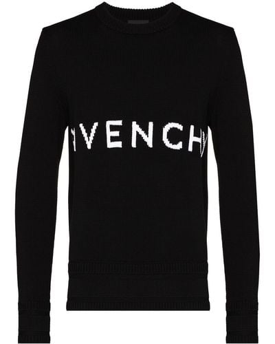 Givenchy Pull à logo intarsia - Noir