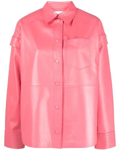 S.w.o.r.d 6.6.44 Detachable-sleeve Leather Jacket - Pink