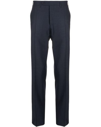 Canali Mid-rise Stretch-wool Tailored Pants - Blue