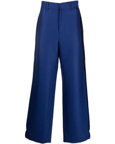 Etro Pantalon de costume à coupe ample - Bleu