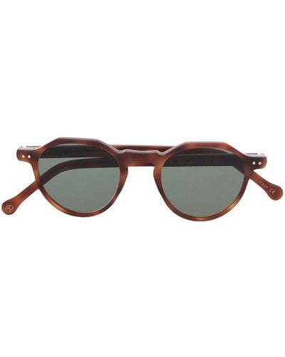 Lesca Icon Round-frame Sunglasses - Brown
