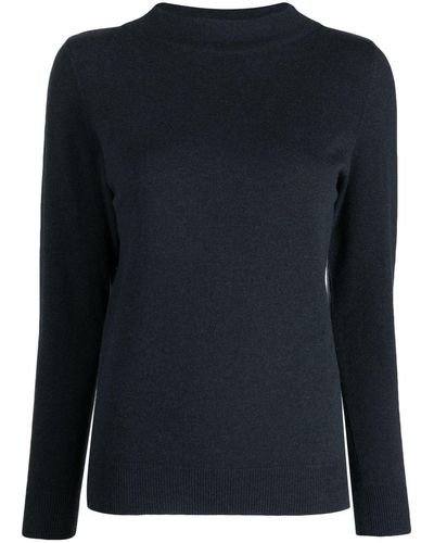 N.Peal Cashmere Funnel-neck Cashmere Knitted Sweater - Blue