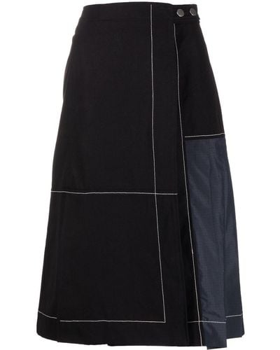 3.1 Phillip Lim Pleat-detail Midi Skirt - Black
