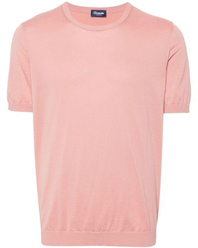 Drumohr Short-sleeves Fine-knit Jumper - Pink
