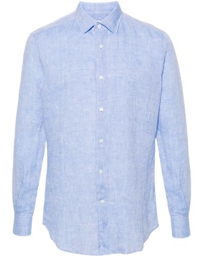 Glanshirt Long-sleeve Linen Shirt - Blue