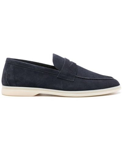 SCAROSSO Luciano Suede Penny Loafers - ブルー