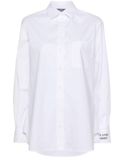 Moschino Chest-pocket poplin shirt - Blanc
