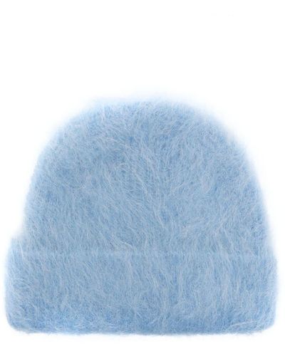 Séfr Brushed-effect Alpaca Wool-blend Beanie - Blue