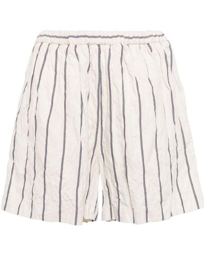 Forme D'expression Crinkled Striped Shorts - Natural