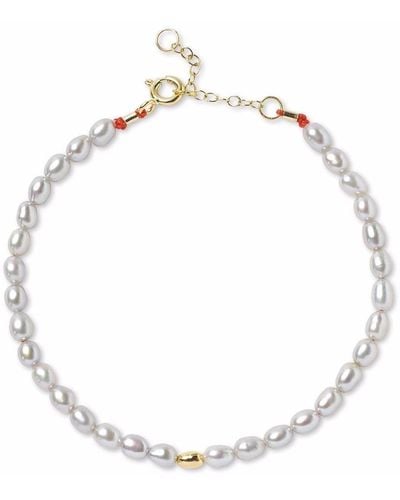 The Alkemistry 18kt Yellow Gold Pearl Anklet - Metallic
