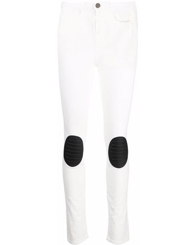 Ferrari Slim-Fit-Jeans mit Knie-Patches - Weiß