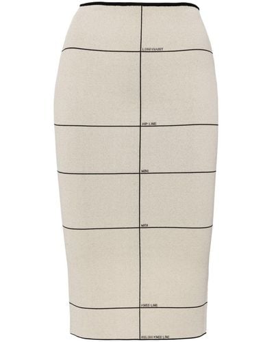 Vetements Intarsia-knit High-waisted Skirt - Natural