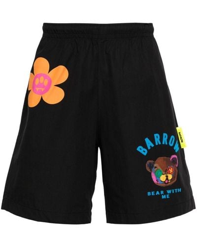 Barrow Logo-print Cotton Bermuda Shorts - Black