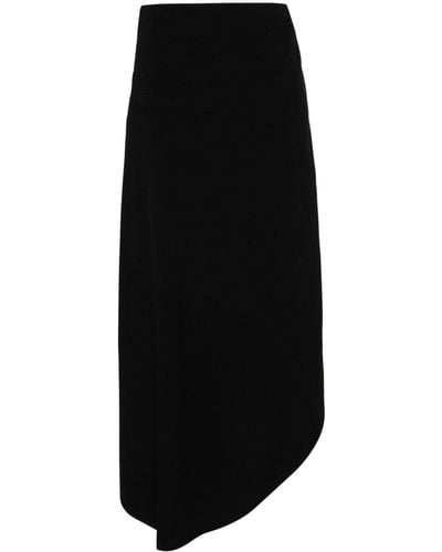 GAUGE81 Ribbed Asymmetric Skirt - Black