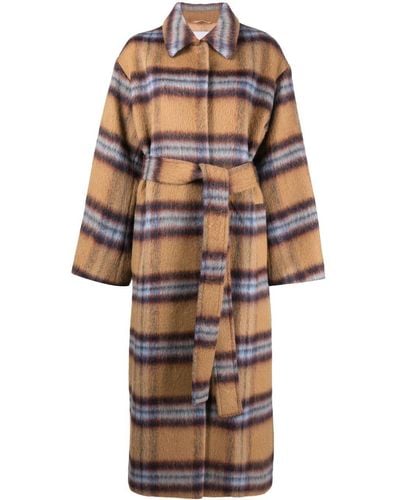 Stand Studio Plaid-check Print Belted Coat - Multicolor