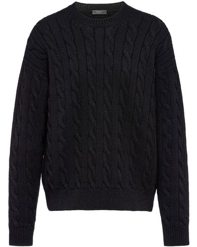 Prada Cable-knit Cashmere Jumper - Black