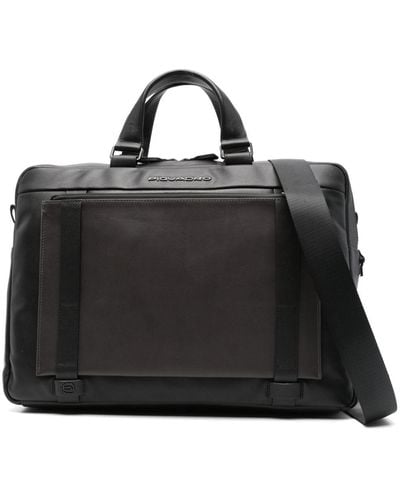 Piquadro Leather Laptop Bag - Black