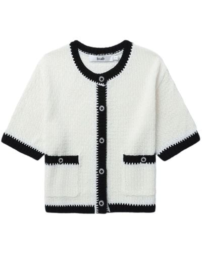 B+ AB Pointelle-knit Cardigan - White