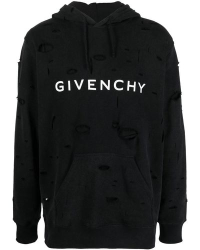 Givenchy ダメージ パーカー - ブラック