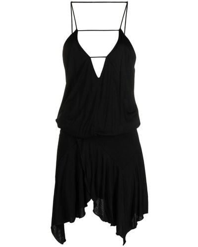 Isabel Marant Mini-jurk Met Watervalhals - Zwart