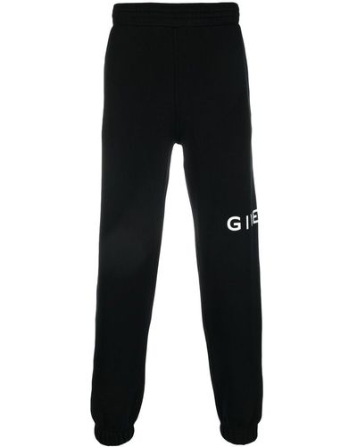Givenchy Pantalones de chándal con logo estampado - Negro
