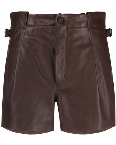 The Mannei Shorts con hebilla en la cintura - Marrón