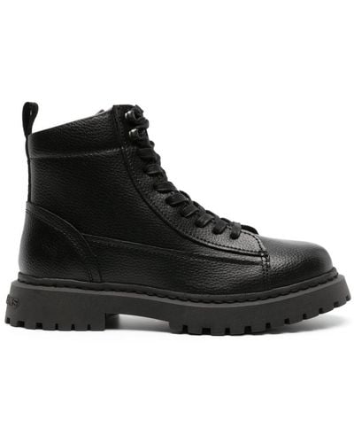 Tommy Hilfiger Lace-up Ankle Leather Boots - Black