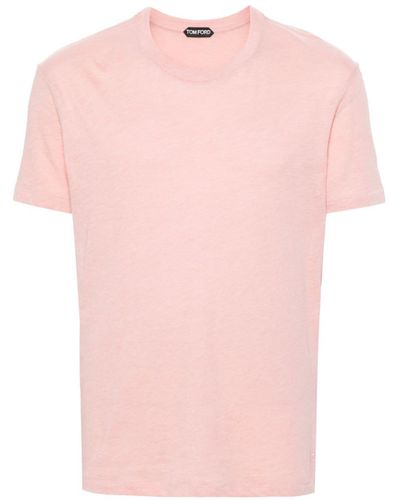 Tom Ford T-shirt à logo brodé - Rose