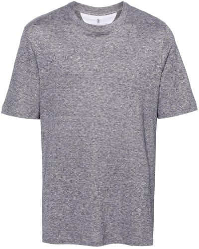 Brunello Cucinelli Meliertes T-Shirt - Grau