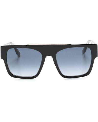 Marc Jacobs Eckige Sonnenbrille mit Logo-Print - Blau