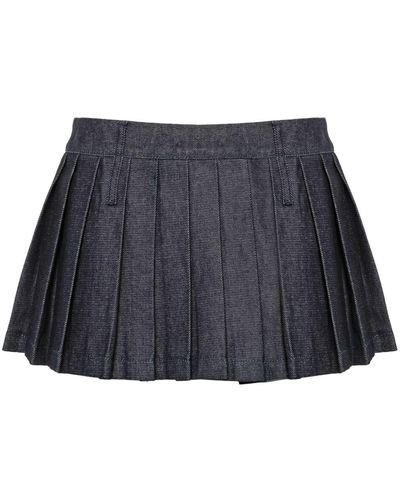 Frankie Shop Pleated Denim Skirt - Blue