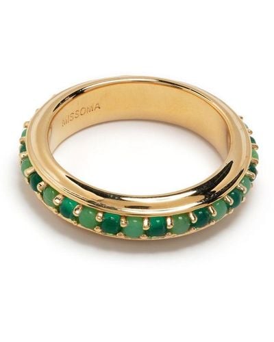 Missoma Crystal-embellished Polished Ring - Green