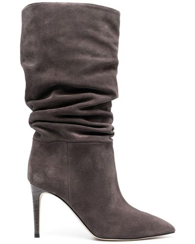 Paris Texas 90mm Slouchy Suede Boots - Gray