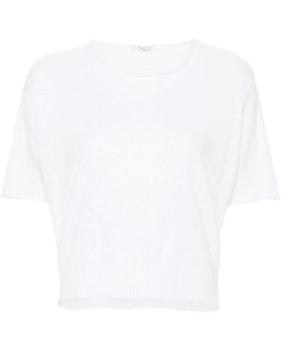 Transit Gestricktes T-Shirt mit Texturen - Weiß