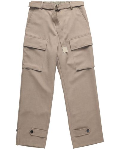 Sacai Belted Cargo Trousers - Natural