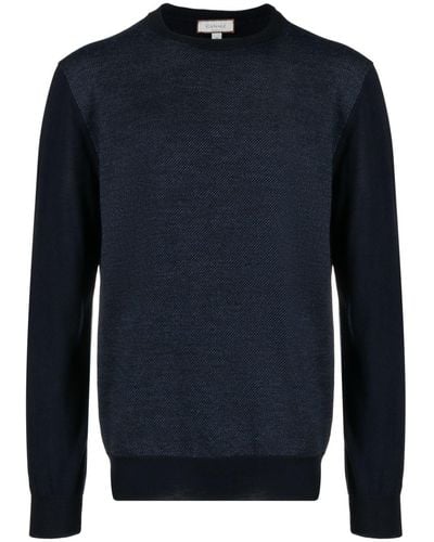Canali Colour-block Long-sleeve Wool Jumper - Blue