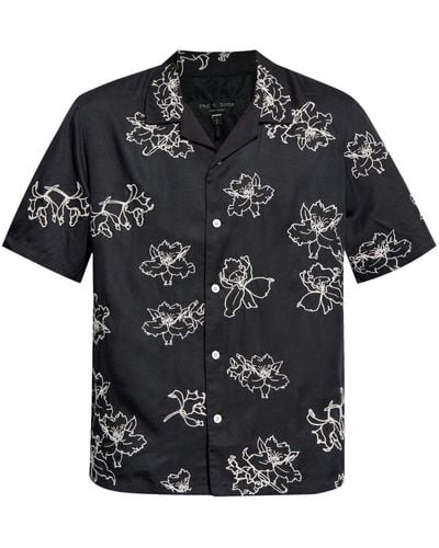 Rag & Bone Avery Resort Floral-print Shirt - Black