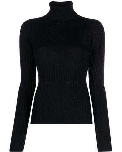 Ganni Cut-out Merino-wool Sweater - Black