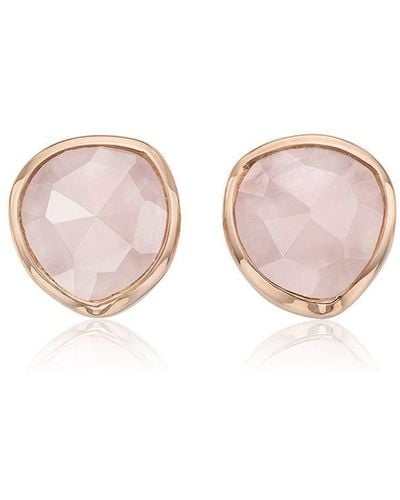 Monica Vinader Siren Stud Rose Quartz Earrings - Pink
