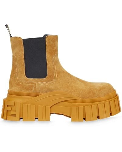 Fendi Chunky Chelsea Boots - Yellow