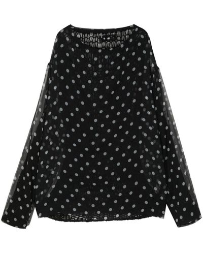 Undercover Polka-dot layered blouse - Negro